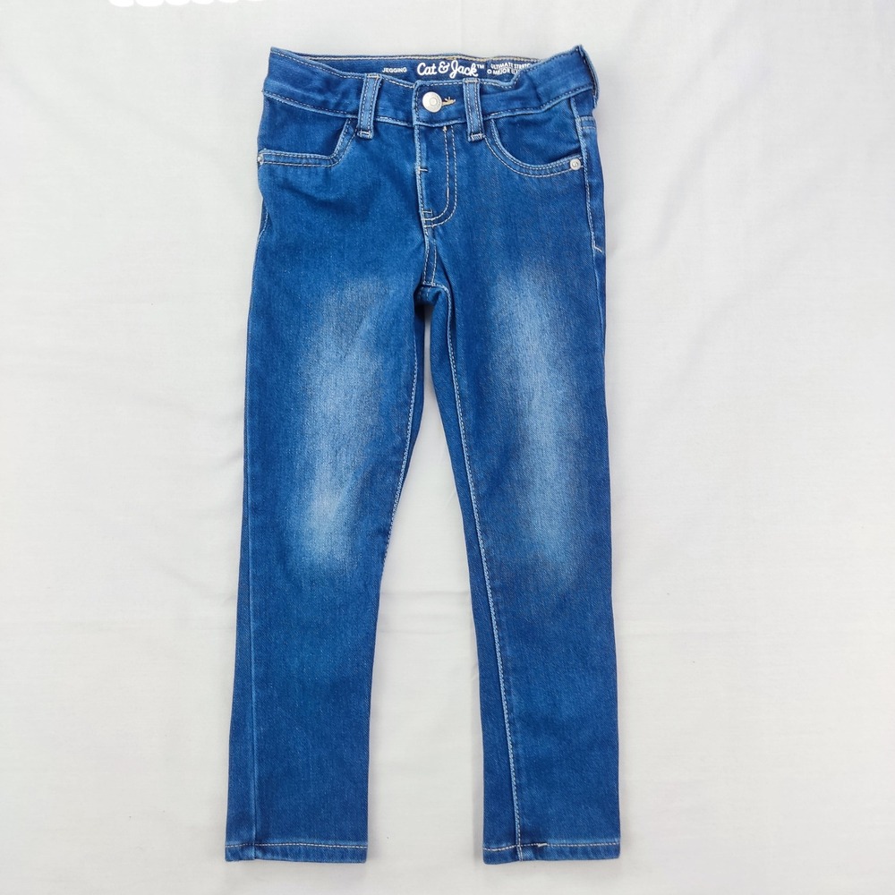 Cat & Jack Jegging Kids 4T Blue Ultimate Stretch Skinny Denim Jeans